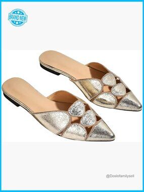 Cut Out Closed Toe Backless Mules Slip On Loafers Flat Shoes Chic Casual